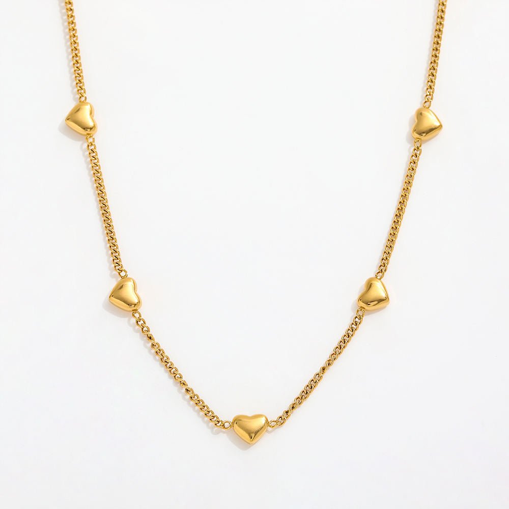 Amora Heart Station Necklace - Zenee - Necklaces