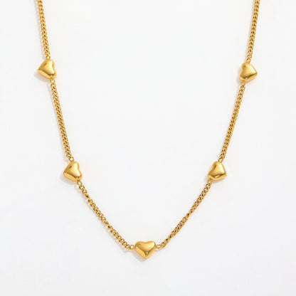 Amora Heart Station Necklace - Zenee - Necklaces