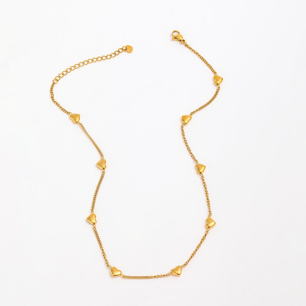 Amora Heart Station Necklace - Zenee - Necklaces