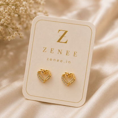 Amora Heart Stud Earrings - Zenee - Earrings