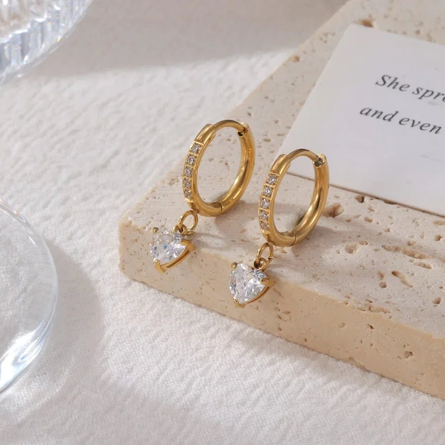 Amora Sparkle Drop Hoops - Zenee - Bracelets
