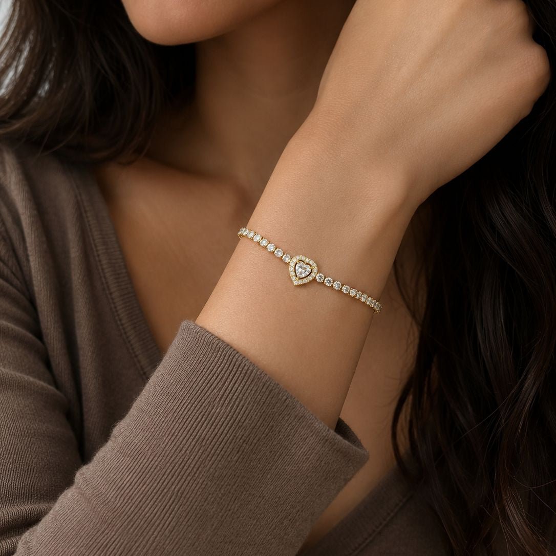 Amoura Heart Tennis Bracelet - Zenee - Bracelets