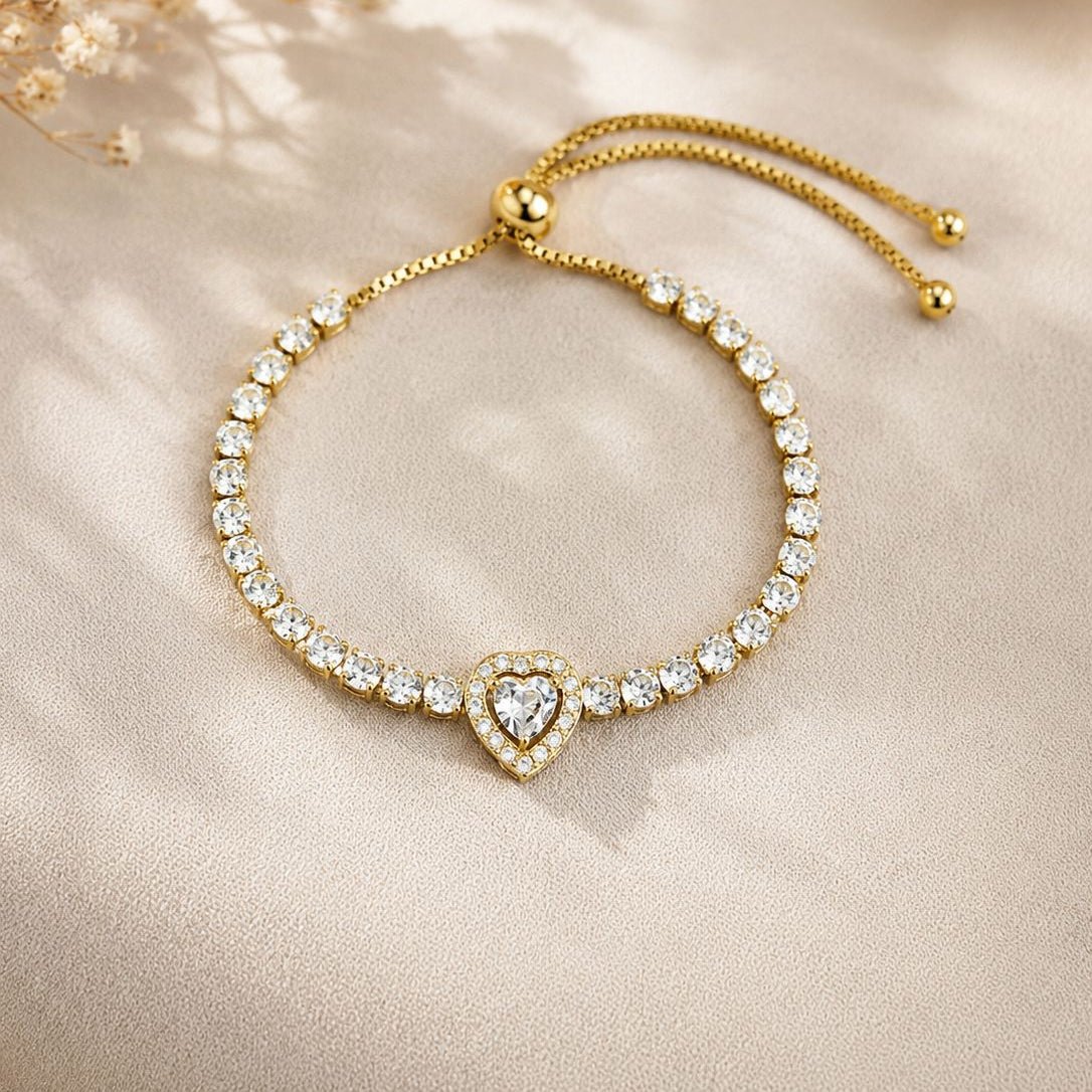 Amoura Heart Tennis Bracelet - Zenee - Bracelets