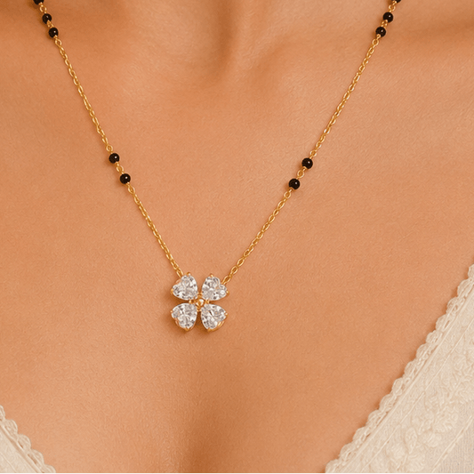 Astera Clover Mangalsutra Necklace - Zenee-Necklaces