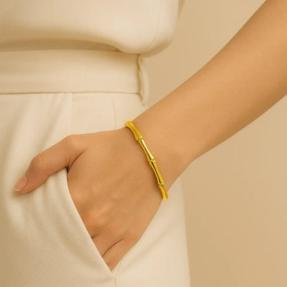 Aurelia Bamboo Cuff Bracelet - Zenee - Bracelets