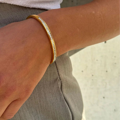 Aurelia Crystal Line Bangle - Zenee - Bracelets