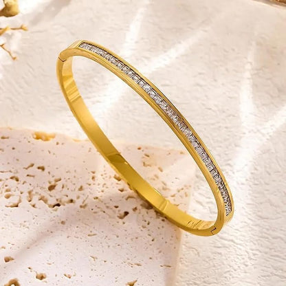 Aurelia Crystal Line Bangle - Zenee - Bracelets