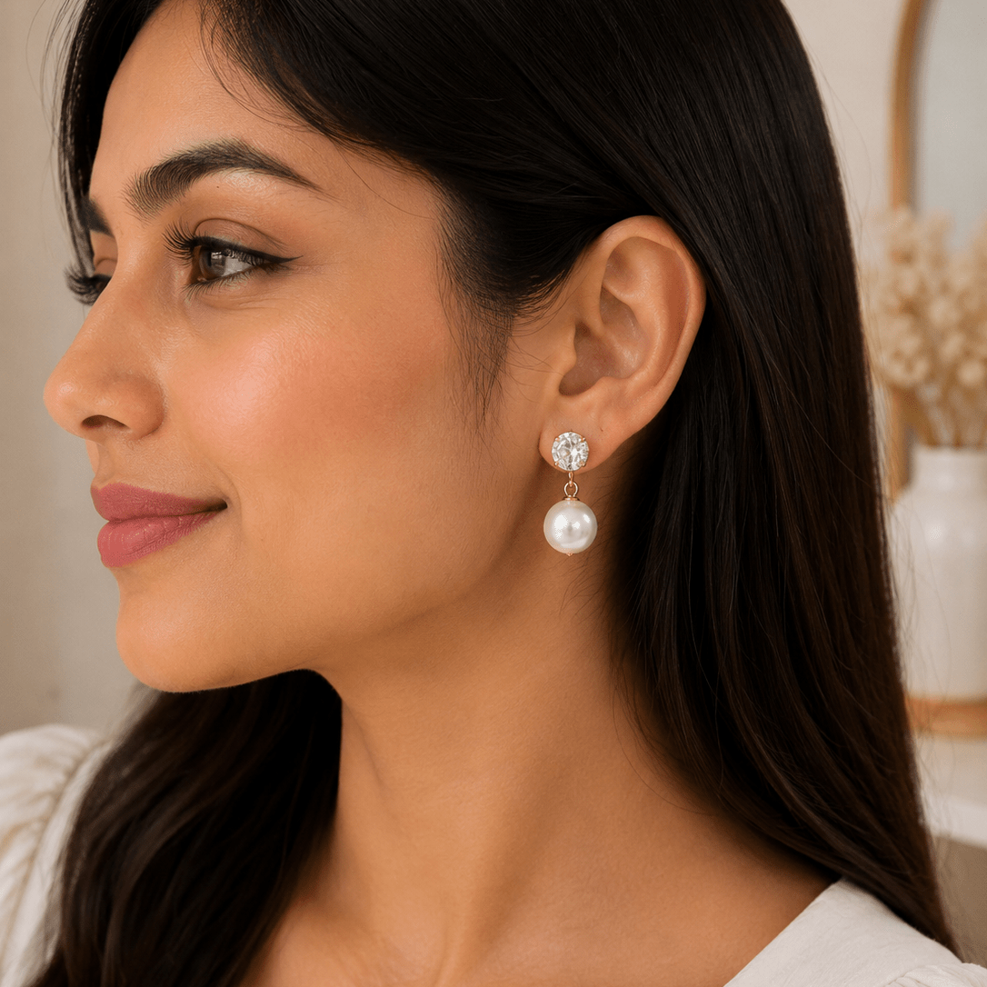 Aurielle Pearl Drop Earrings - Zenee - Earrings