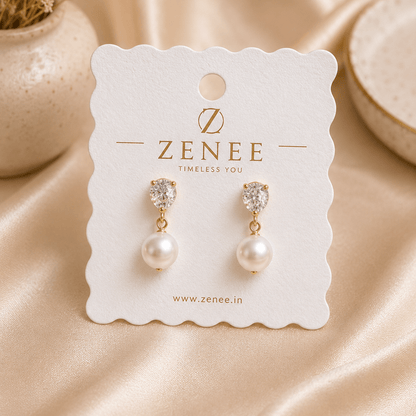 Aurielle Pearl Drop Earrings - Zenee - Earrings