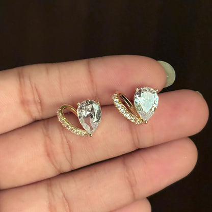 Aurielle Teardrop Stud Earrings - Zenee - Earrings