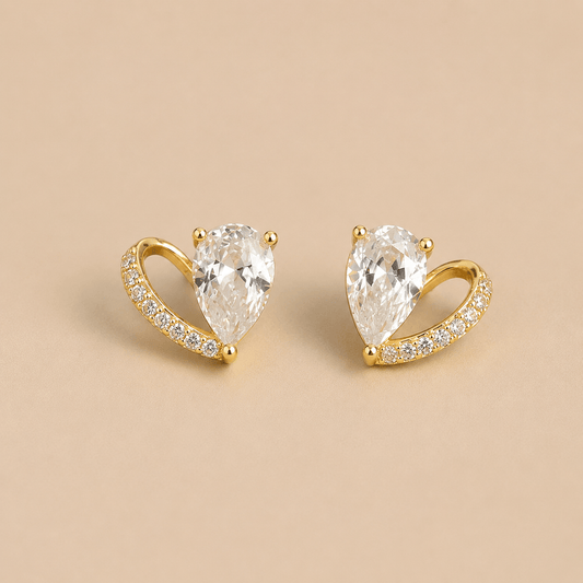 Aurielle Teardrop Stud Earrings - Zenee - Earrings