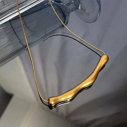 Aurielle Wave Bar Snake Chain Necklace - Zenee - Necklaces