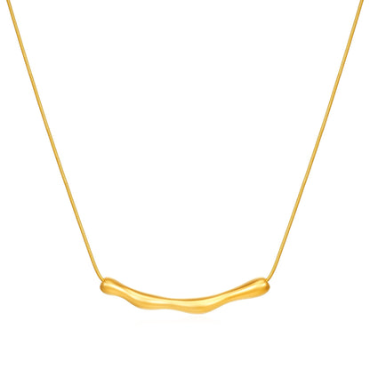 Aurielle Wave Bar Snake Chain Necklace - Zenee - Necklaces