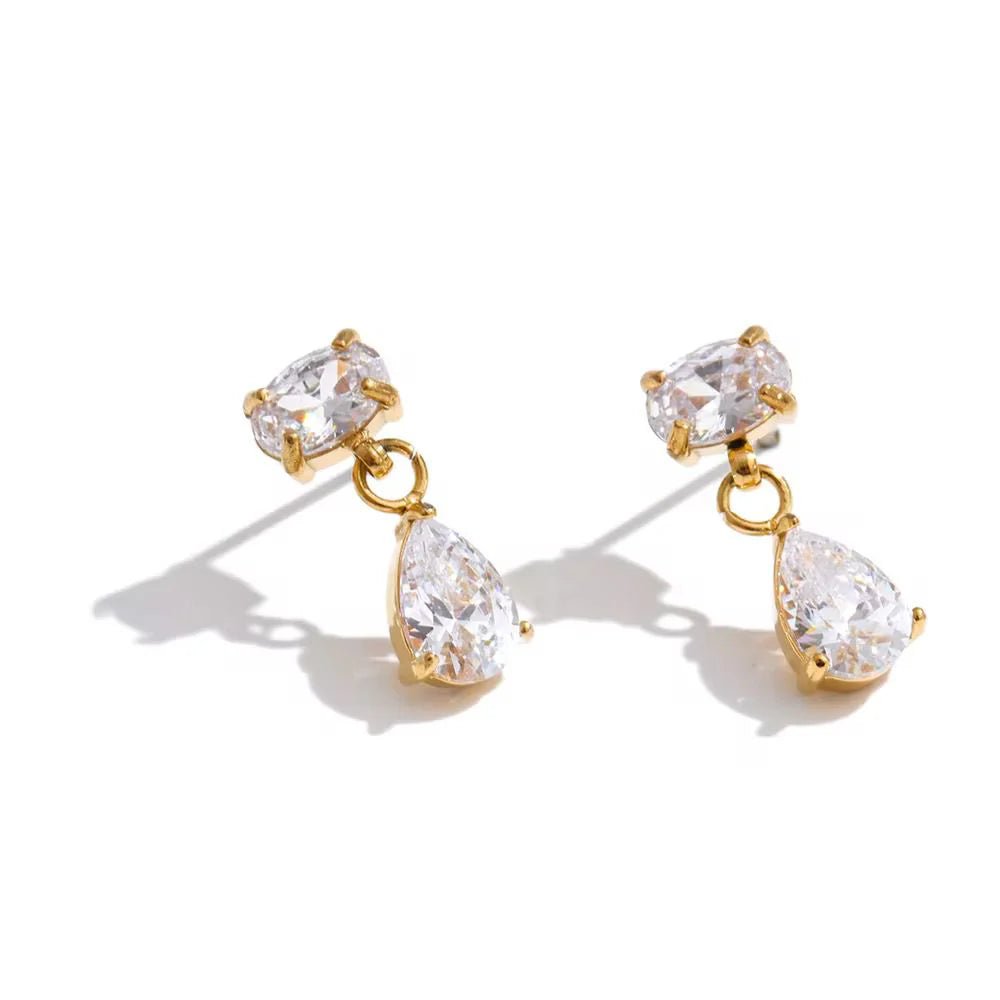 Aurora Teardrop Crystal Earrings - Zenee-Earrings