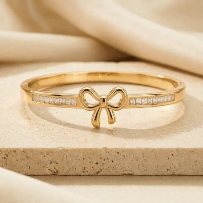 Bella Bow Crystal Bangle - Zenee - Bracelets