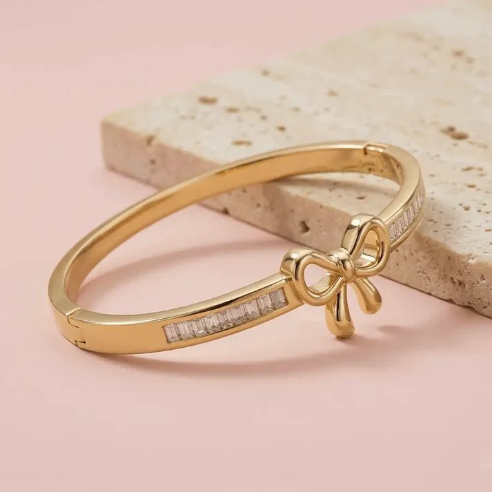 Bella Bow Crystal Bangle - Zenee - Bracelets