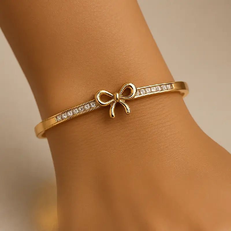 Bella Bow Crystal Bangle - Zenee - Bracelets