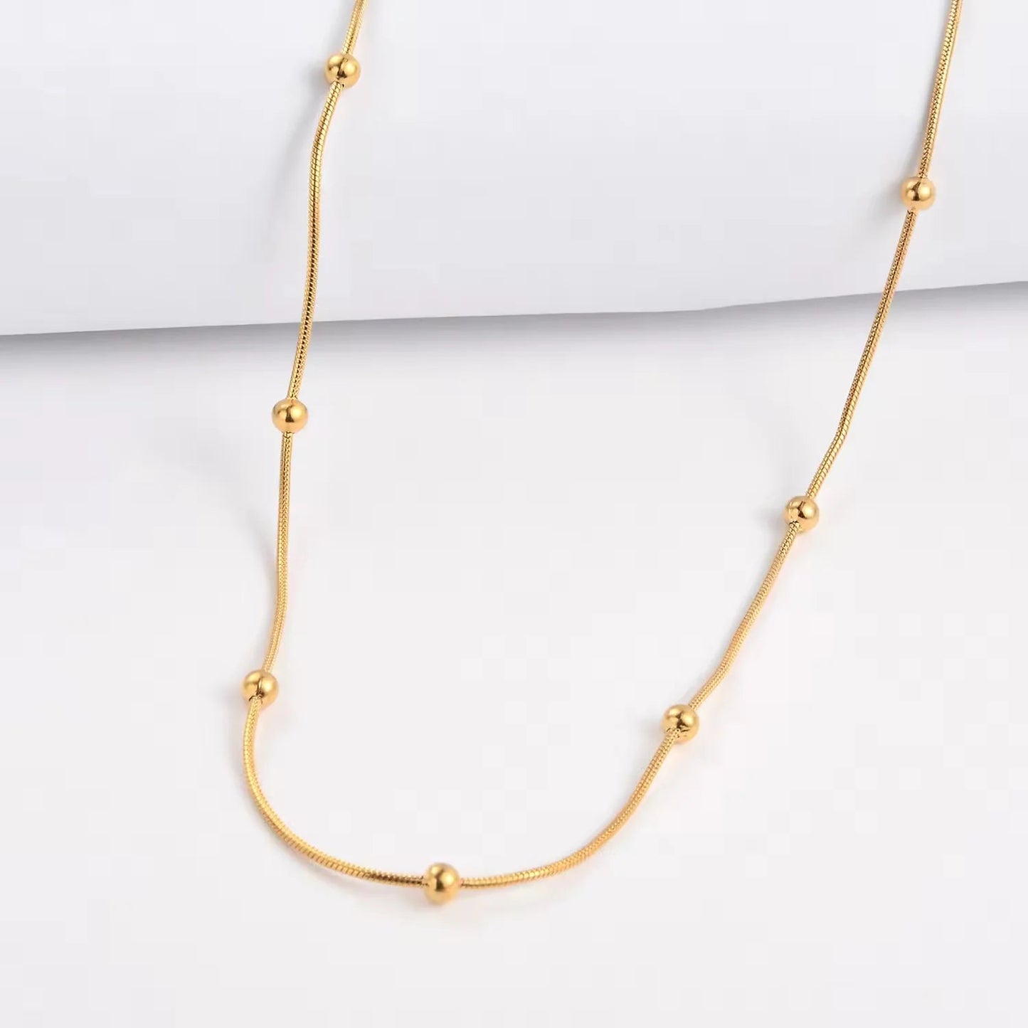 Celeste Beaded Snake Chain Necklace - Zenee - Necklaces