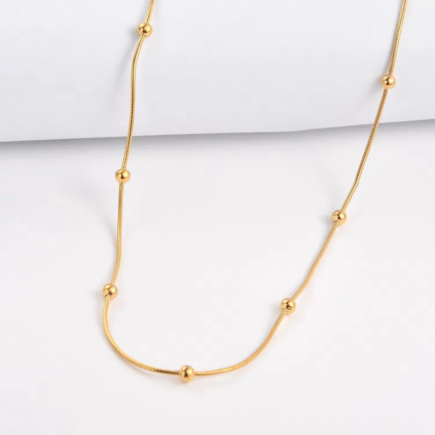 Celeste Beaded Snake Chain Necklace - Zenee - Necklaces