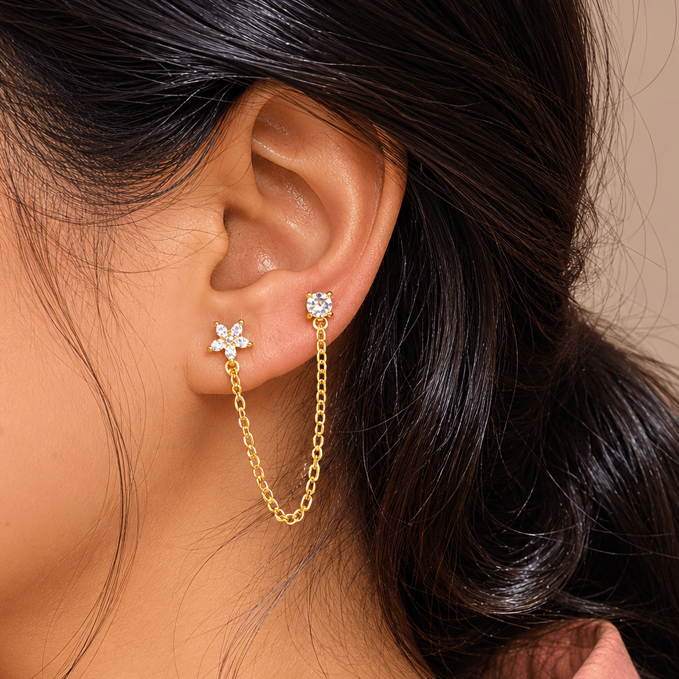Celeste Chain Earrings - Zenee - Earrings