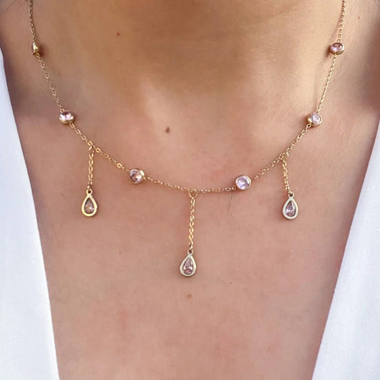 Celeste Drop Charm Necklace - Zenee - Necklaces