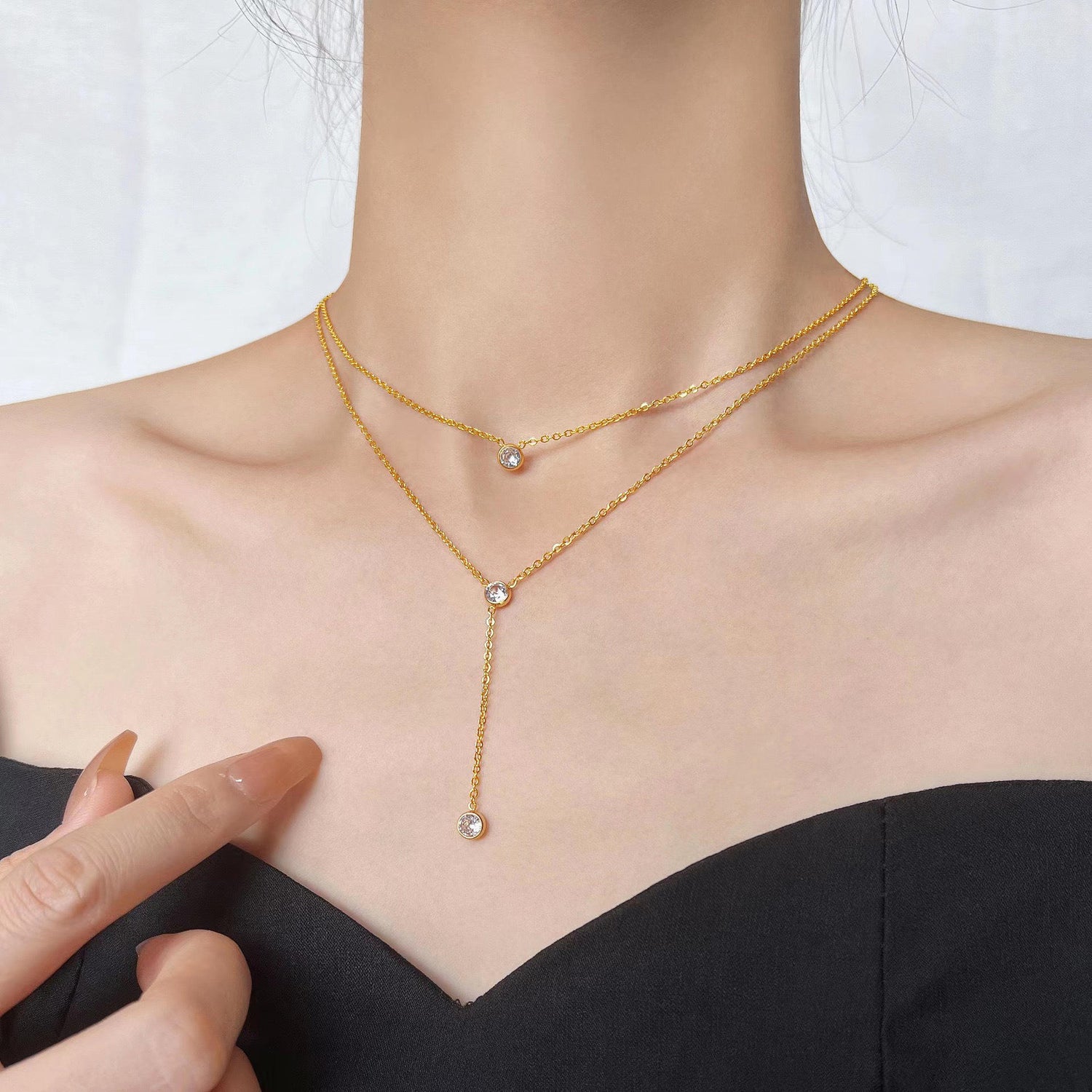 Celeste Drop Necklace - Zenee-Necklaces