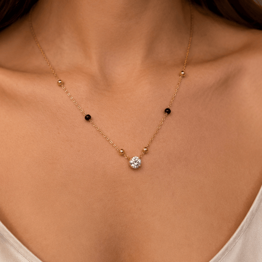 Celeste Solitaire Mangalsutra Necklace - Zenee-Necklaces