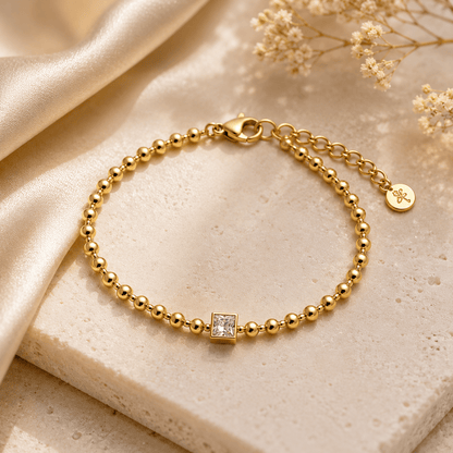 Celeste Square Bead Bracelet - Zenee - Bracelets