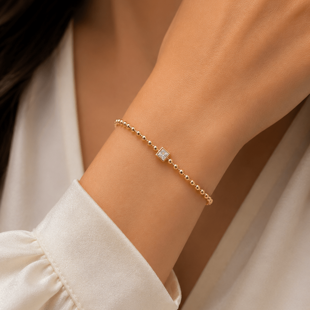 Celeste Square Bead Bracelet - Zenee - Bracelets