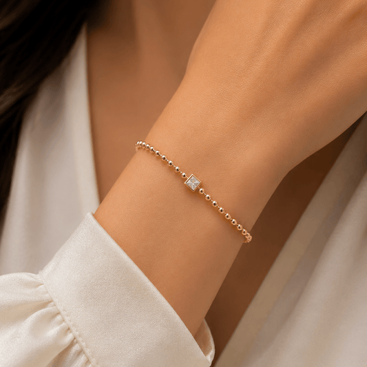Celeste Square Bead Bracelet - Zenee - Bracelets