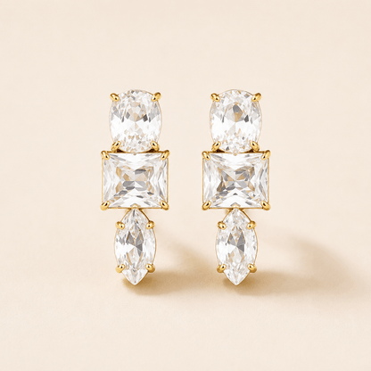 Celestia Crystal Drop Earrings - Zenee-Earrings