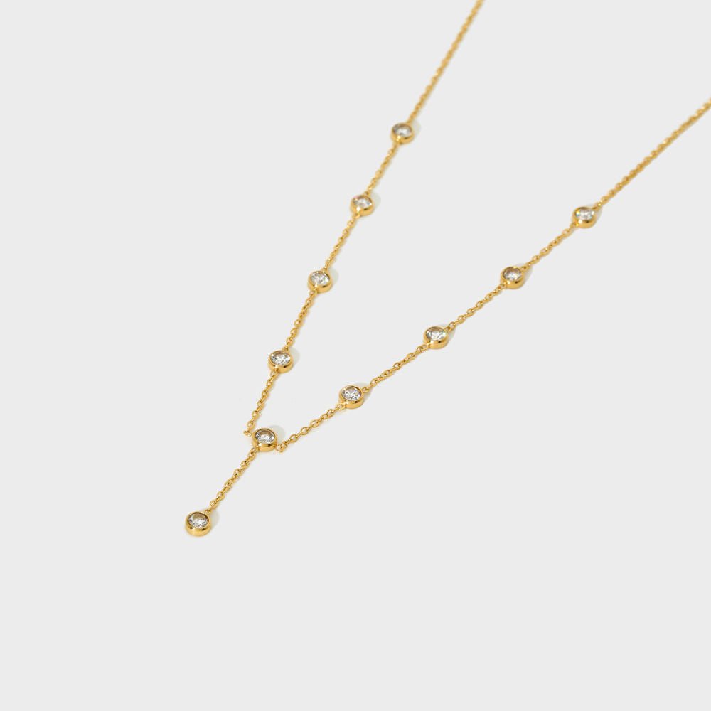 Celestia Crystal Drop Station Necklace - Zenee - Necklaces