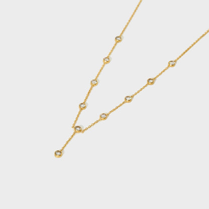 Celestia Crystal Drop Station Necklace - Zenee - Necklaces