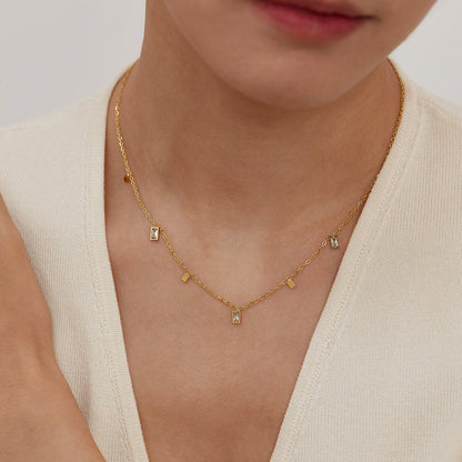 Celestia Crystal Station Necklace - Zenee - Necklaces