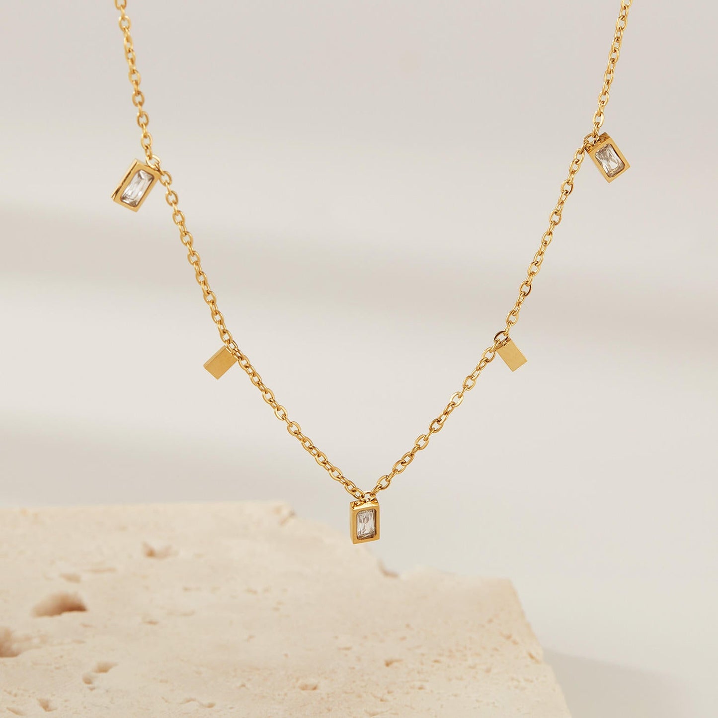 Celestia Crystal Station Necklace - Zenee - Necklaces