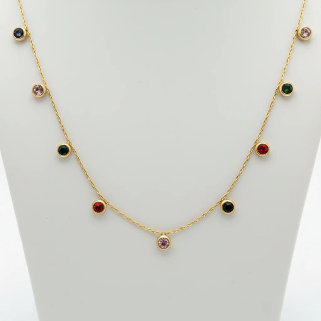 Celestia Rainbow Charm Necklace - Zenee - Necklaces