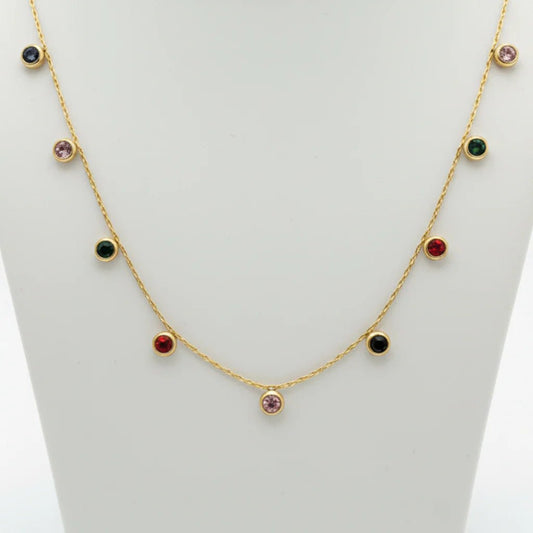 Celestia Rainbow Charm Necklace - Zenee - Necklaces