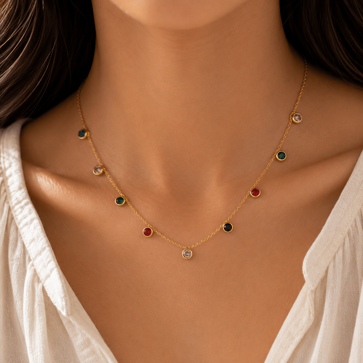 Celestia Rainbow Charm Necklace - Zenee - Necklaces