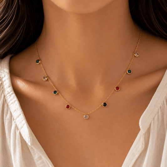 Celestia Rainbow Charm Necklace - Zenee - Necklaces