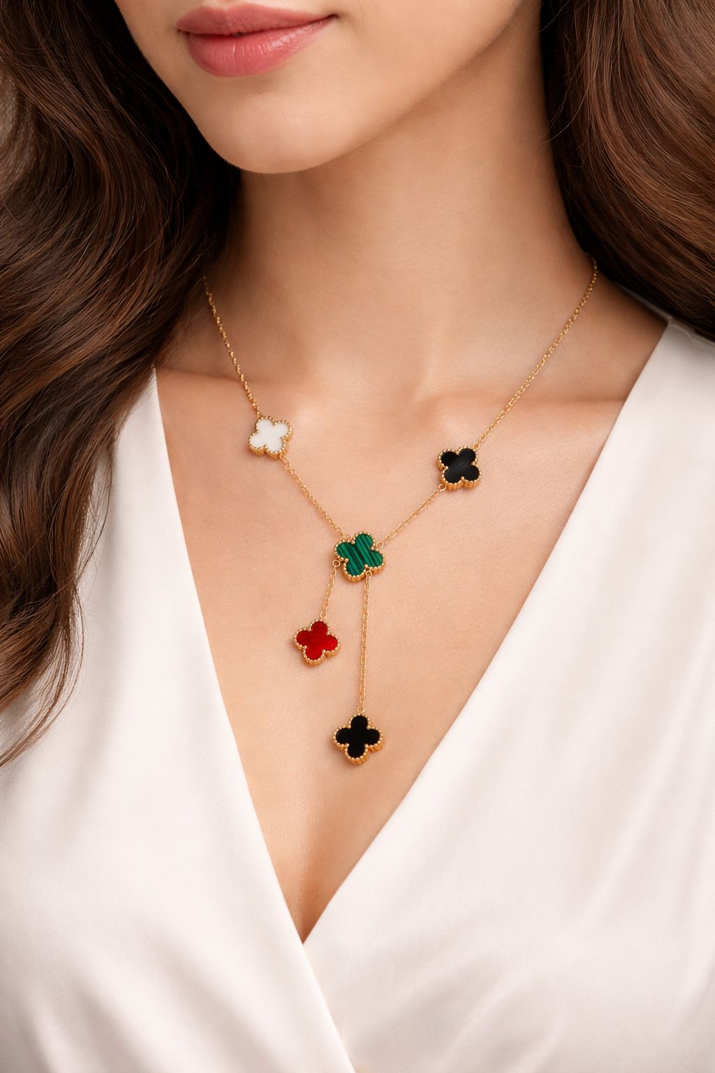 Clover Cascade Necklace - Zenee - Necklaces
