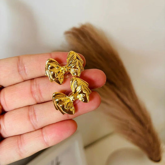 Colette Bow Stud Earrings - Zenee - Earrings