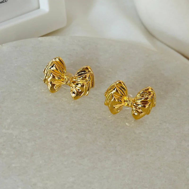 Colette Bow Stud Earrings - Zenee - Earrings