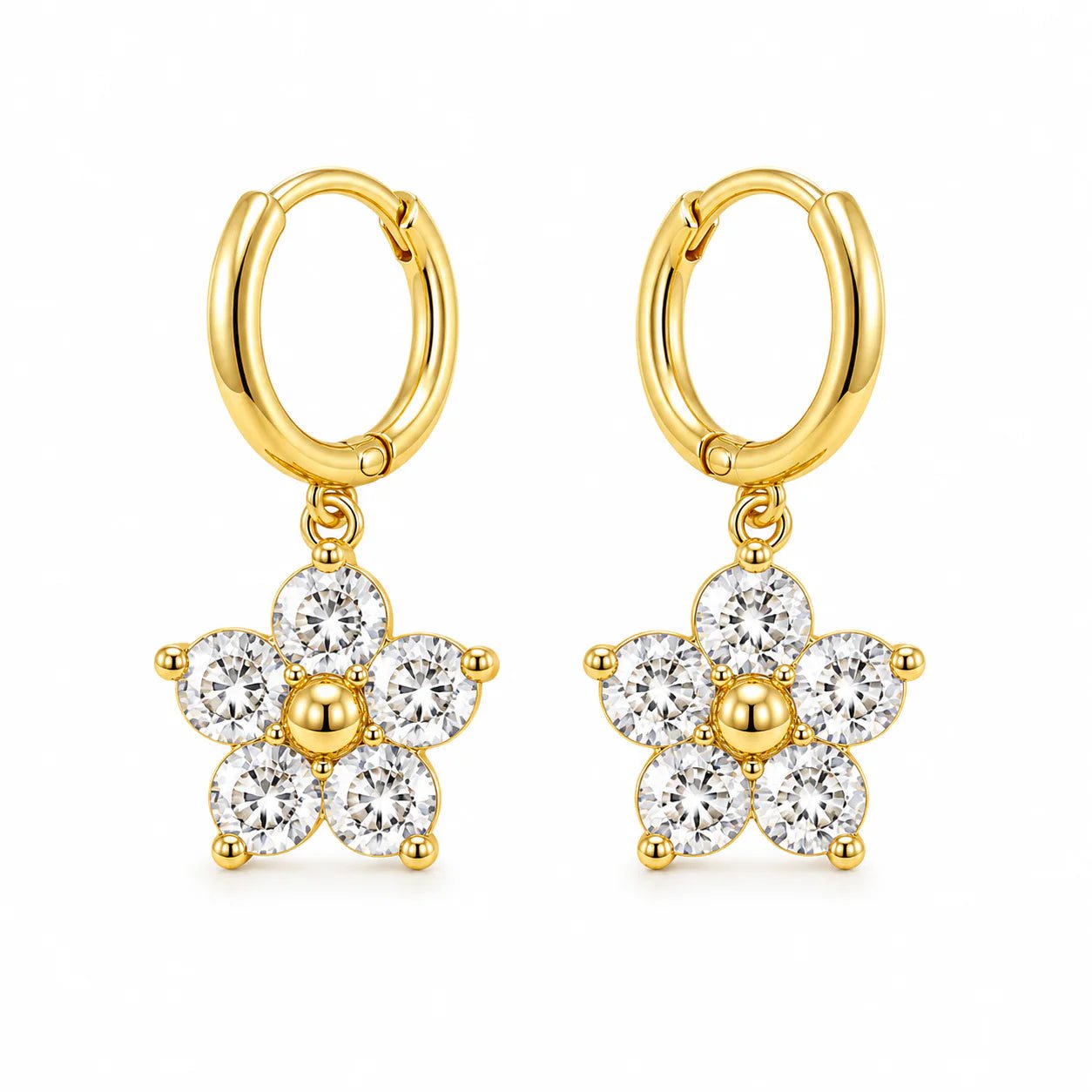 Daisy Gleam Hoop Earrings - Zenee-Earrings