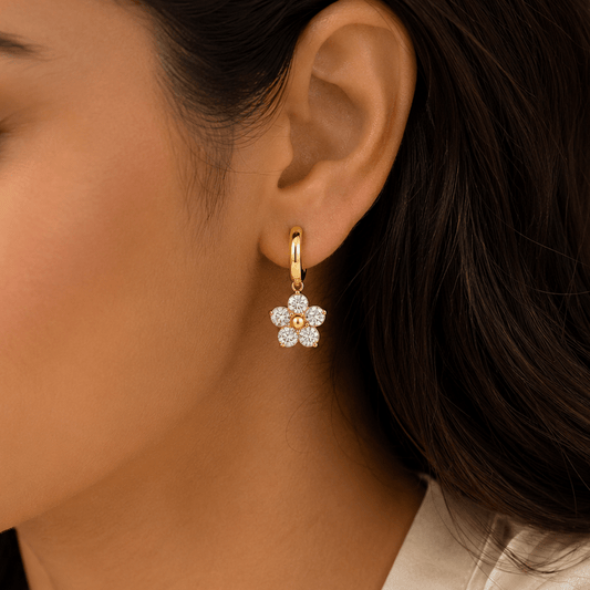 Daisy Gleam Hoop Earrings - Zenee-Earrings