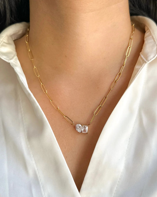Duo Lumière Link Necklace - Zenee - Necklaces