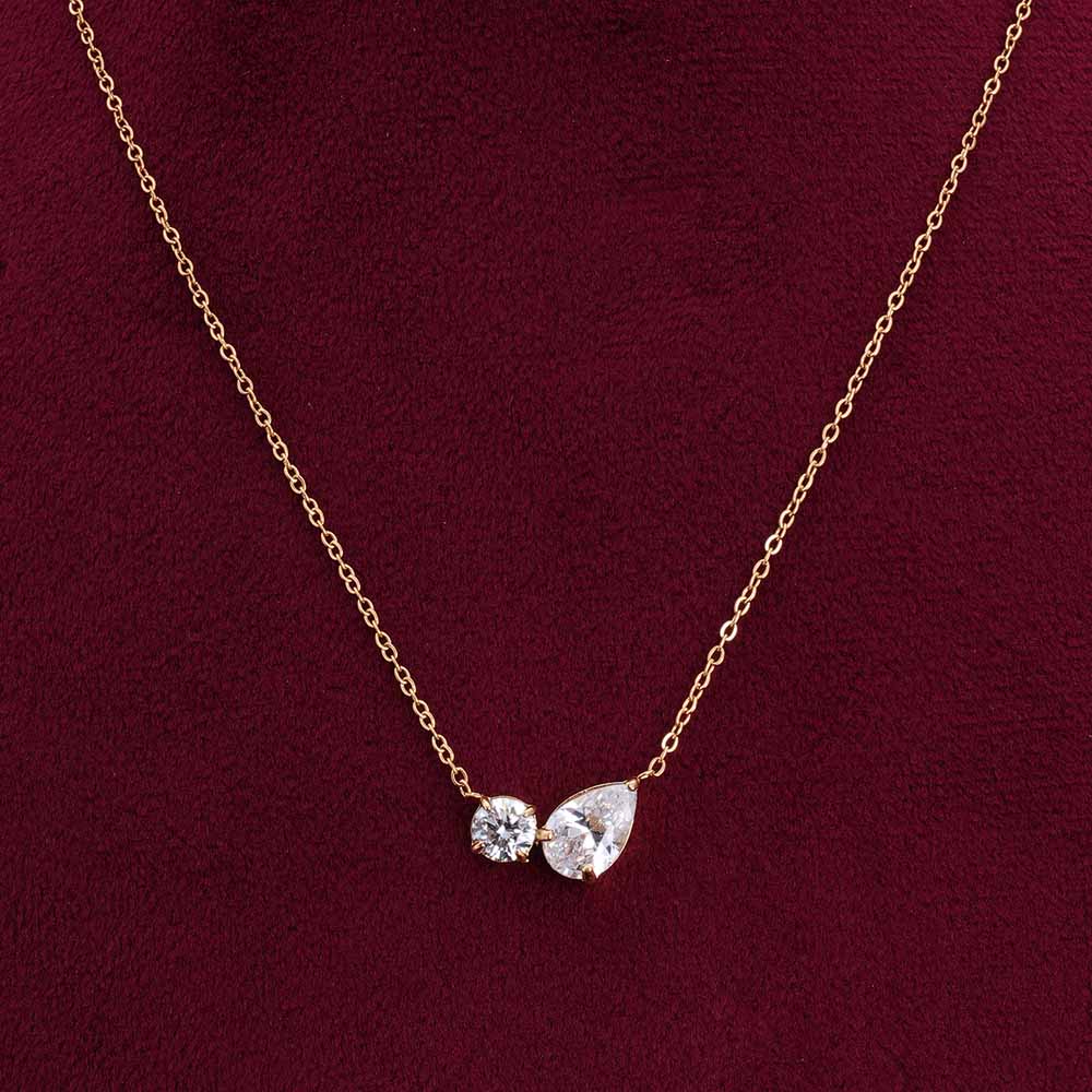 Duo Sparkle Charm Necklace - Zenee - Necklaces