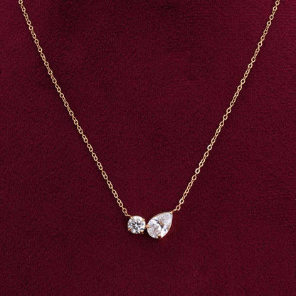 Duo Sparkle Charm Necklace - Zenee - Necklaces