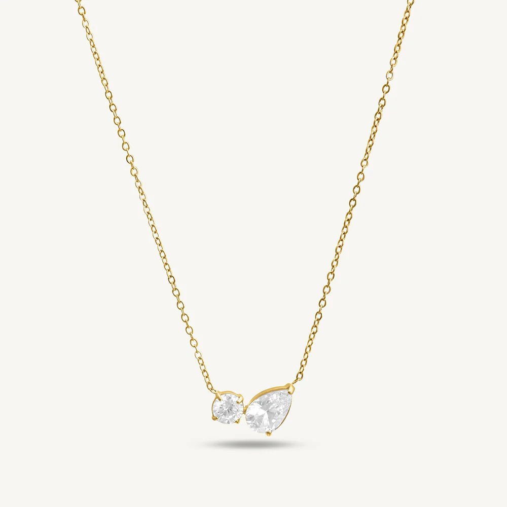 Duo Sparkle Charm Necklace - Zenee - Necklaces