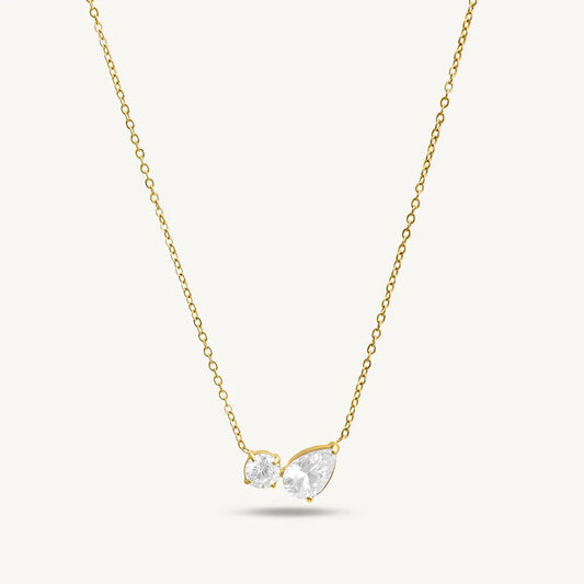 Duo Sparkle Charm Necklace - Zenee - Necklaces