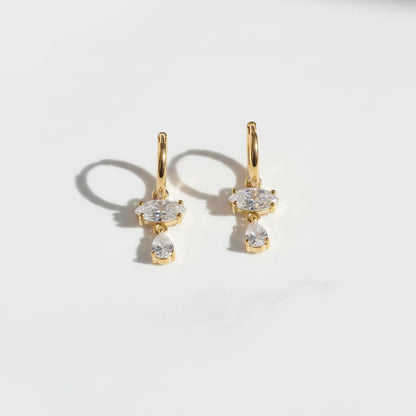 Elara Drop Hoop Earrings - Zenee-Earrings